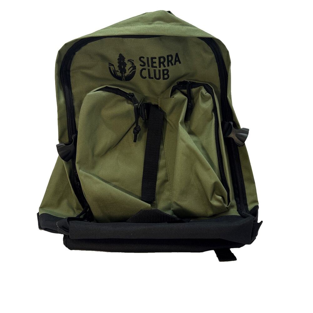 SIERRA CLUB Backpack - Lightweight Olive Green 3 Compartments New